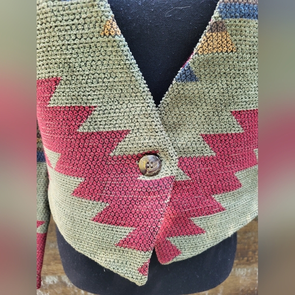 Vintage 80's Starfire Southwestern Crop Blazer Jacket - Picture 2 of 9